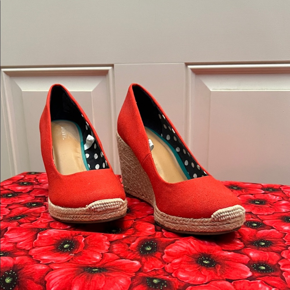Merona Red Espadrille Wedge Shoes